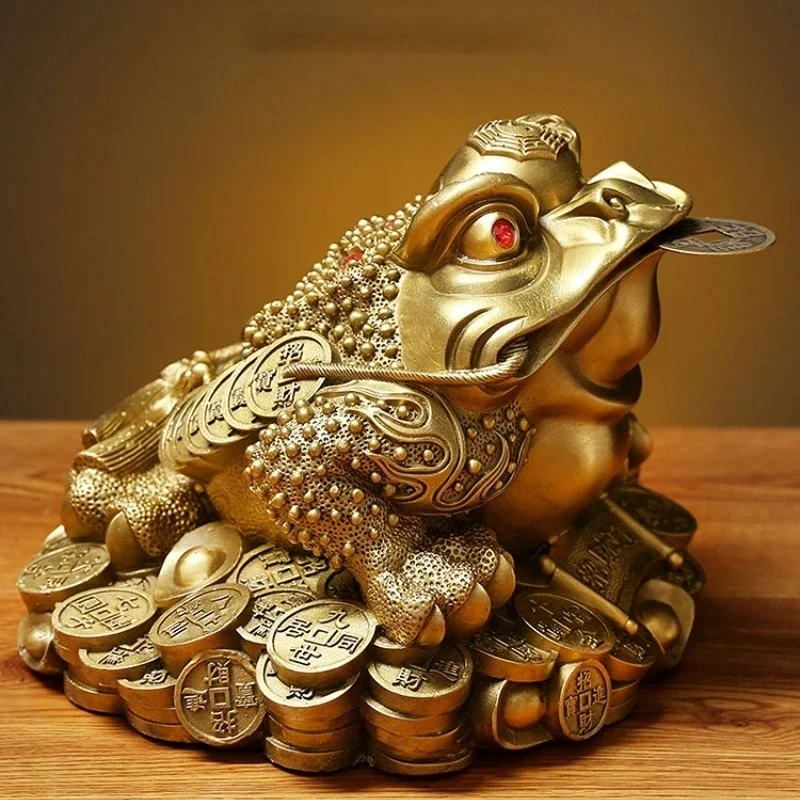 Pure Copper Golden Toad Gathering Wealth Ornament Three-legged Toad Golden Cicada Shop Living Room Office Decoration Gift