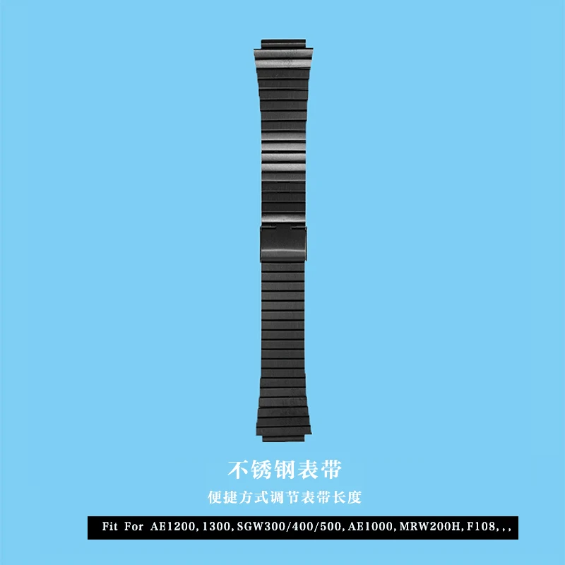 Replace for  Casio Watch Band Strap  AE-1200WH AE-1300WH F-108WH W-216H Metal Bracelet Strap