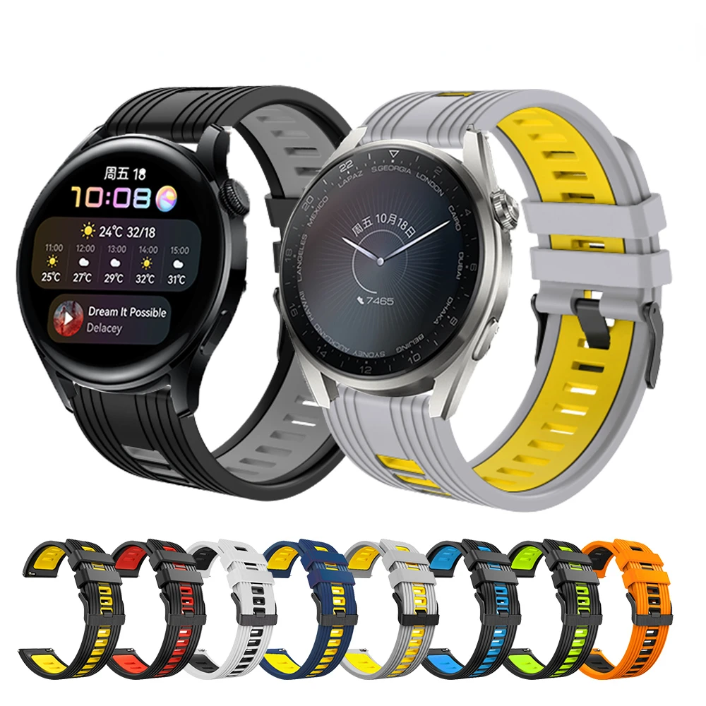 

22mm Sport Silicone Band for Huawei Watch 3 Pro Gt3 46mm/Gt Runner Bracelet Imilab kw66 MI watch sport color 2/Haylou RT LS05S