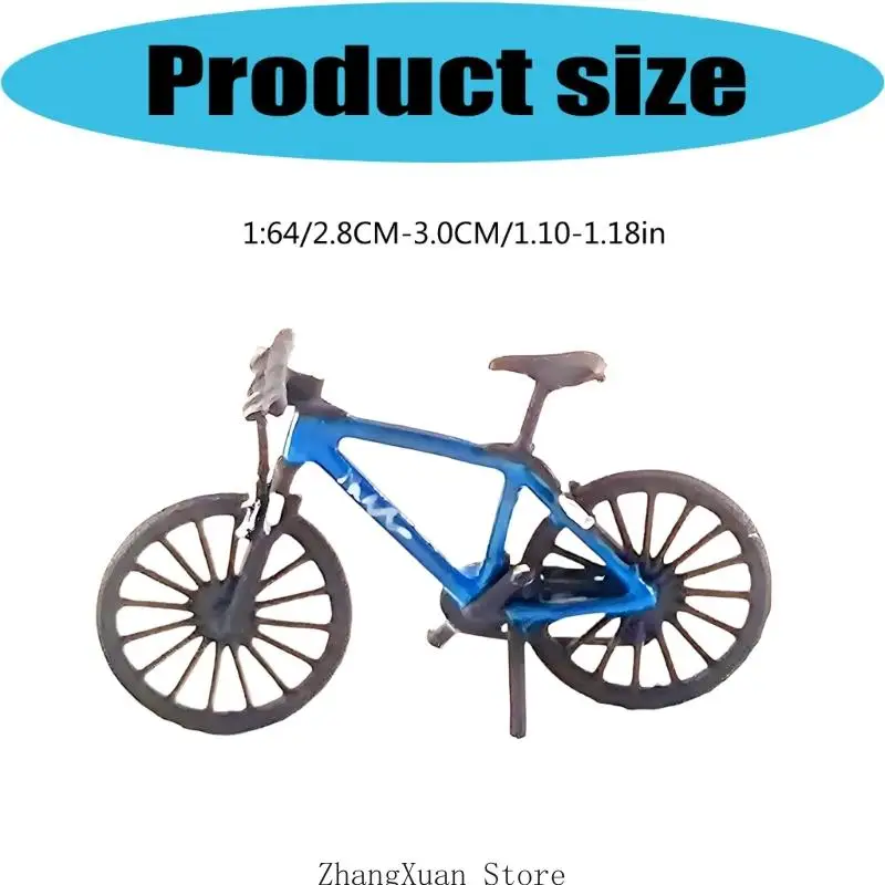 Einzigartige handbemalte 1:64 Harz-Fahrradstatue, detaillierte Miniatur-Mountainbike-Ornament, dekorativ für Hausdekorationen – Detail 6