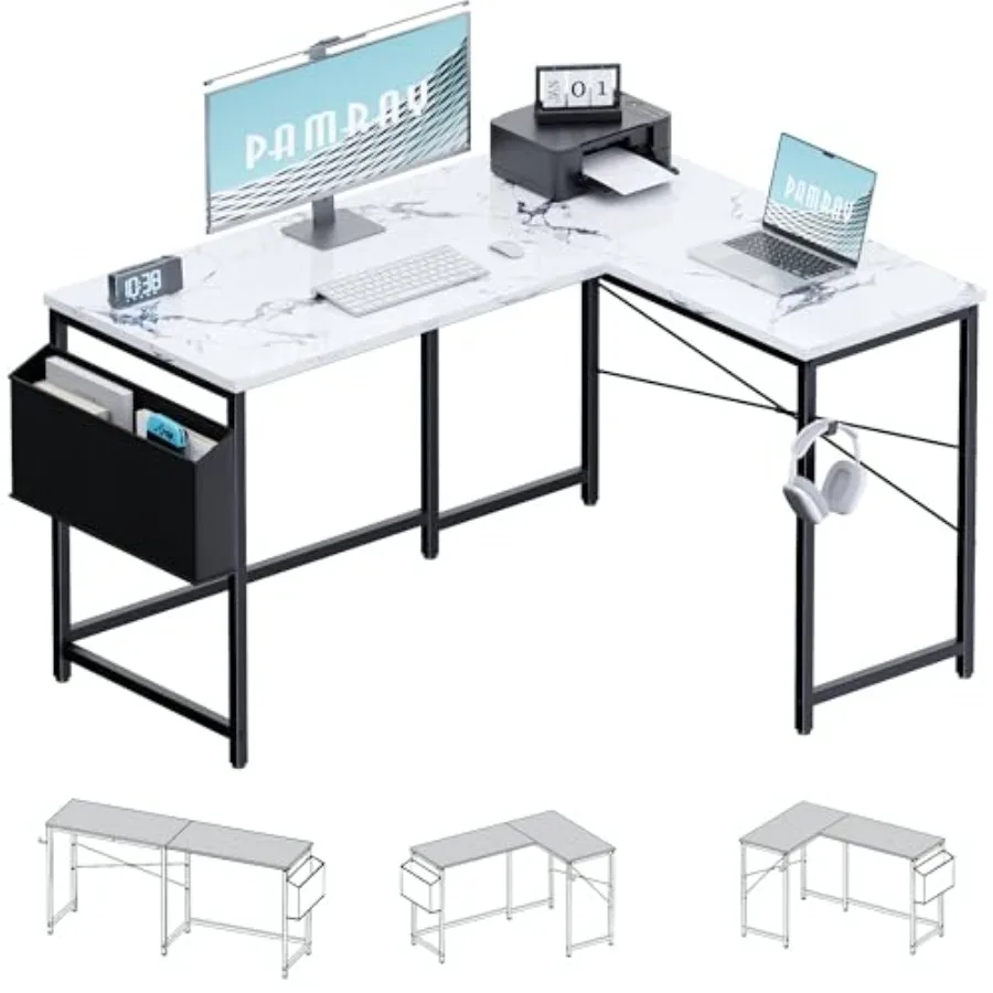 47 Inch Reversible L Shaped Gaming Desk