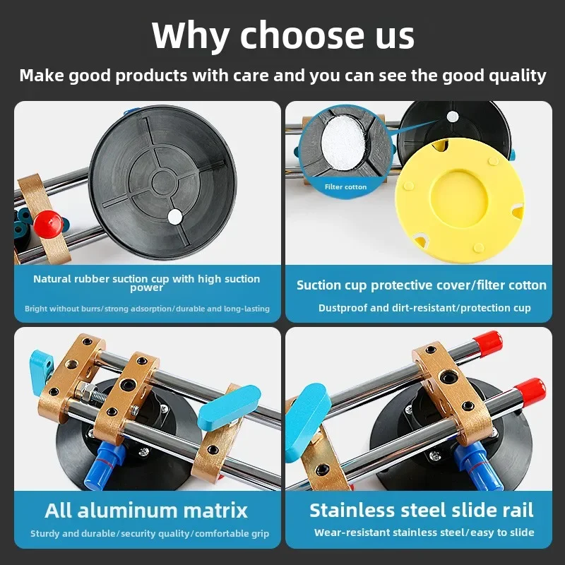 Air pump suction cup tensioning leveler stone countertop rock slab joint marble background wall joint strong splicer