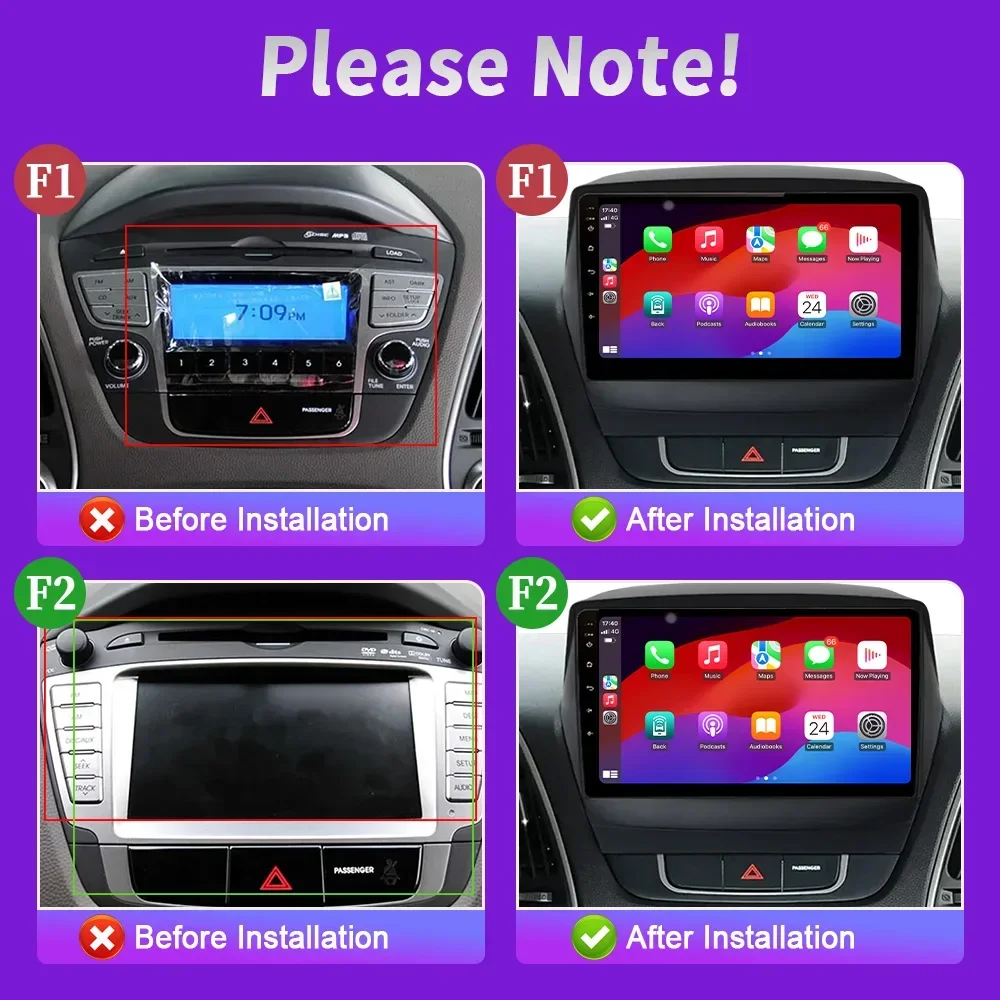 For Hyundai Tucson 2 LM IX35 2009-2015 Car Radio Multimedia Navigation Wireless CarPlay GPS Android Multimedia Head Unit Screen