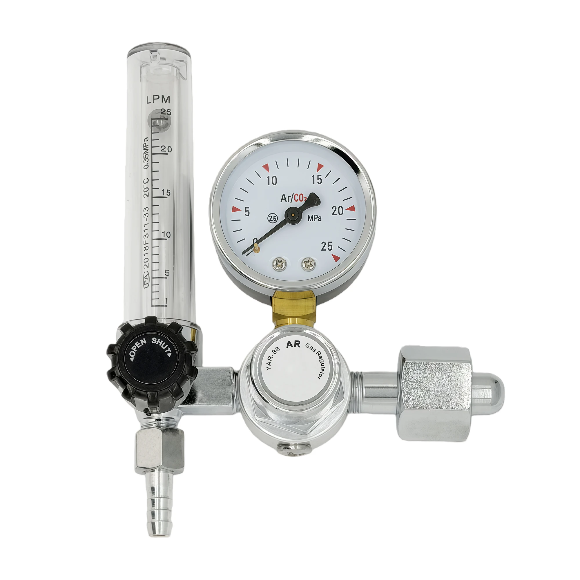 New 2022, CO2 Flow Meter Mig Tig 0-25 MPa, Standard Flow Meter, Welding Device, Argon Pressure Reducer