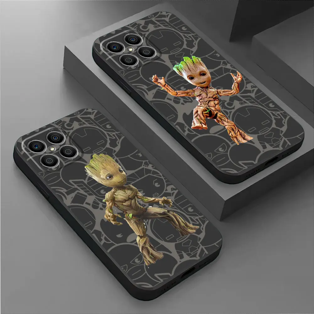 Marvel cute groot Phone Case for Honor 70 90 Lite X7 X6 4G 20 X8 X9a 5G X8a 4G 8X Cover Black Soft