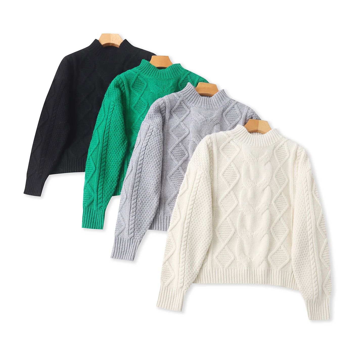 

Женский шерстяной вязаный свитер с высоким воротником, мягкий, приятный к телу, теплый, уютный, утолщенный, с длинными рукавами, зимний топ