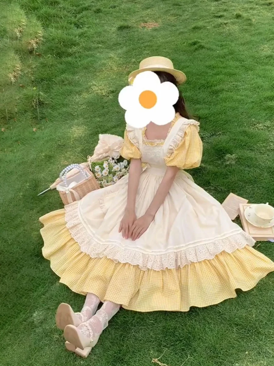 

Оригинальный ретро-костюм Dr Slimming Sweet Ele Lolita от Gong Miss Beier Faion, комплект из двух предметов с короткими рукавами для женщин
