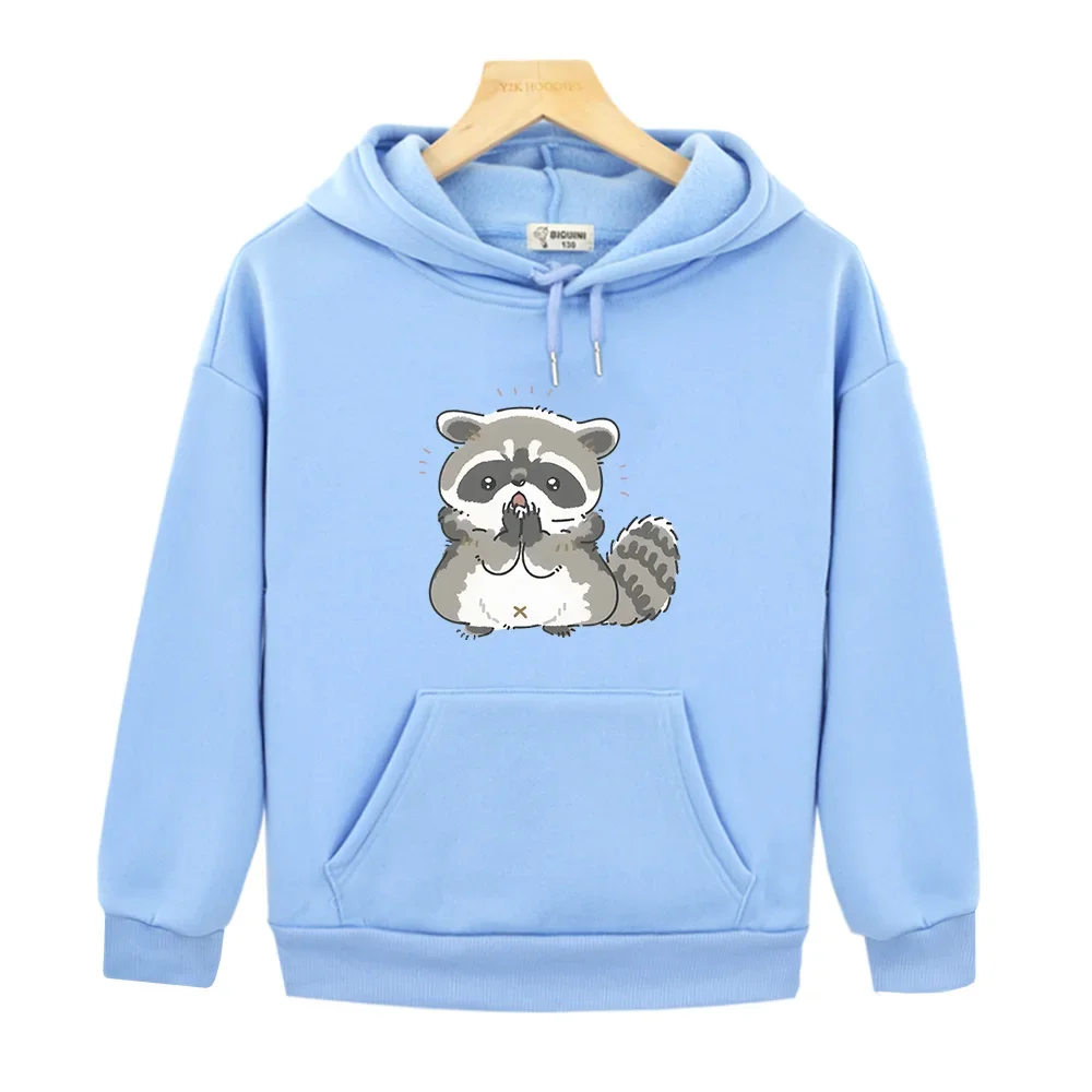 Little Raccoon New 2023 Sweatshirts for Boys/Girls Loose Unisex Hoodies Harajuku Animals Graphic Long Sleeve Tops Stick Figures