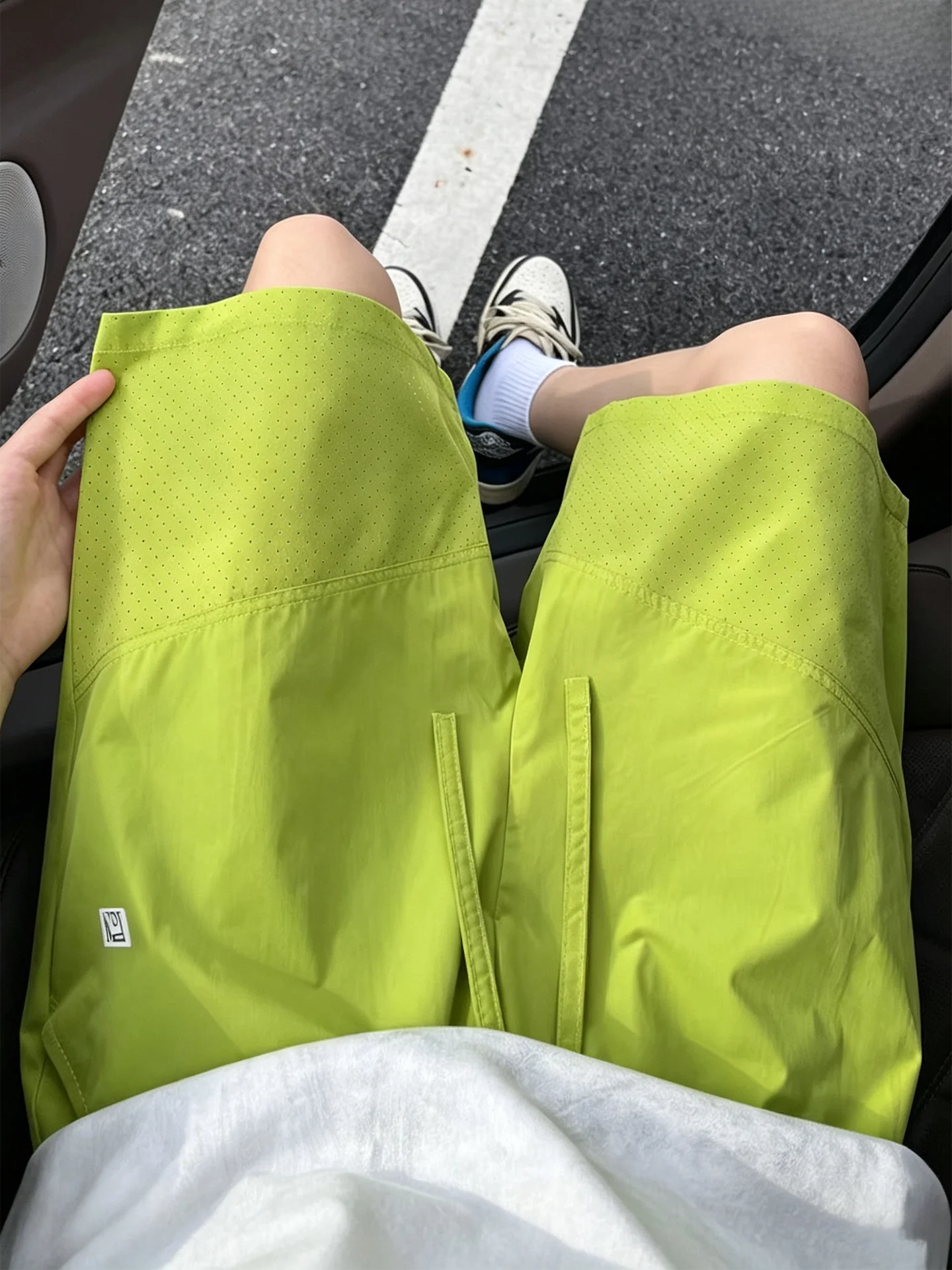 Quick Dry Ice Silk Shorts Men's Summer Thin Sport Pants Beachwear Breathable Mesh Green Avocado Lightweight Casual Shorts