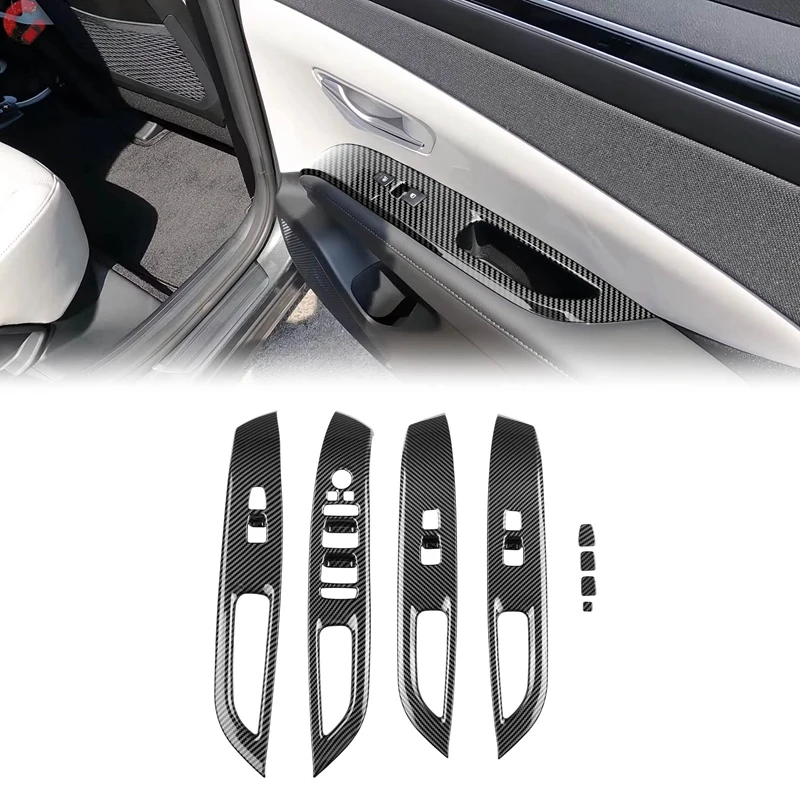 

Накладка на дверь и подлокотник из углеродного волокна для Hyundai Tucson 2022, 2023, американская версия, 1 комплект