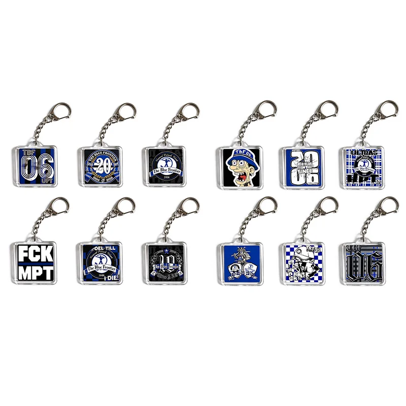 8 Types 4cm Hapoel Petah Tikva The Blue Frontier 2006 Ultras HPT 20 Years Keychain Decoration For Car Mobile Home Bag Key