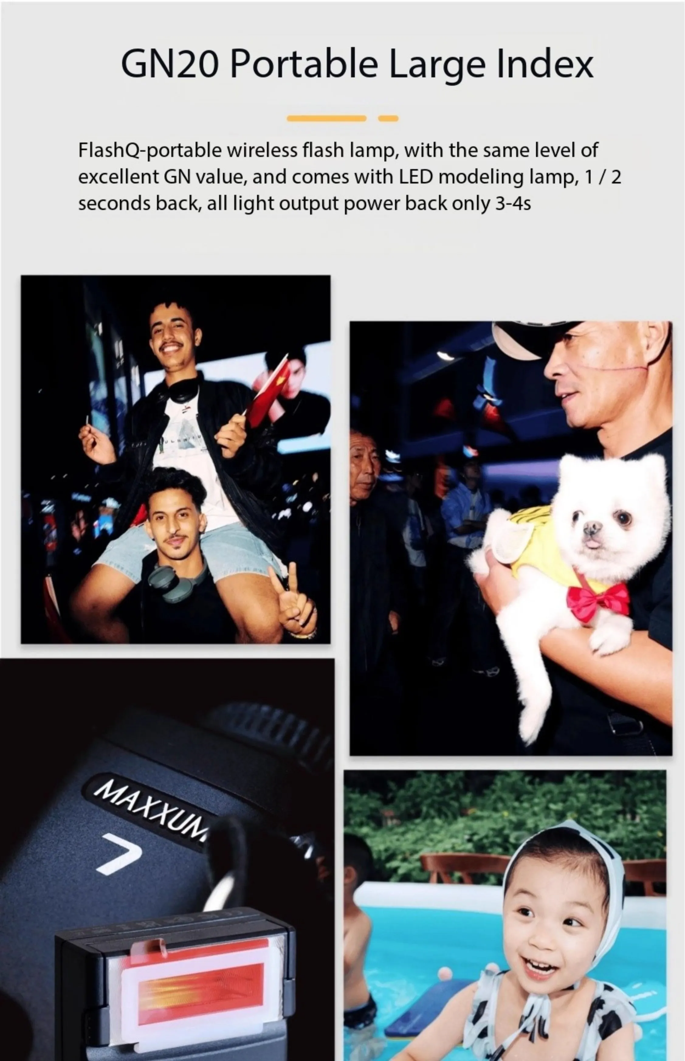 LightPix FLashQ Q20 III 무선 플래시 스피드라이트 LED 필 라이트 Sony Canon Fuji Nikon Panasonic DSLR 카메라용 온카메라 플래시