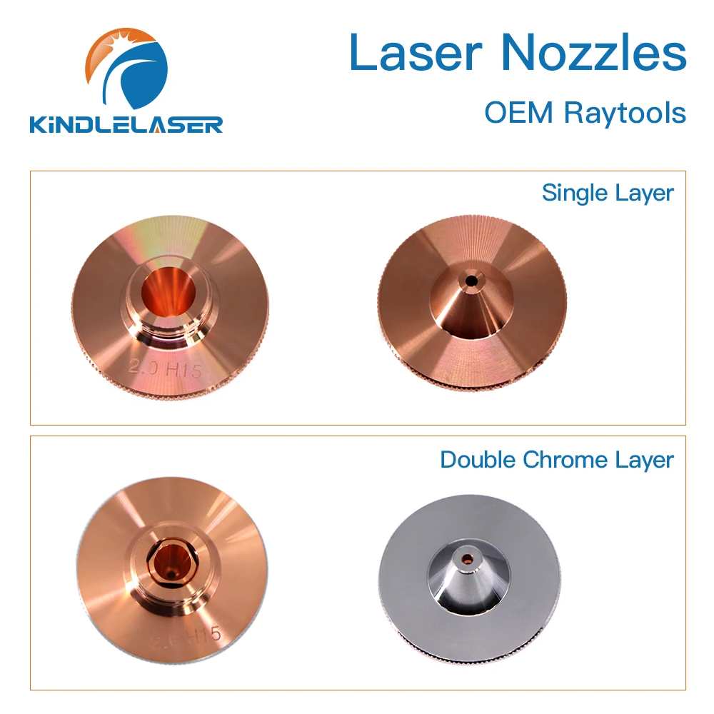 KINDLELASER Raytools C Type TQ Nozzles Dia.32mm H15mm Single/Double Layers Chrome-Plated Caliber 0.8-5.0mm For Cutting Head