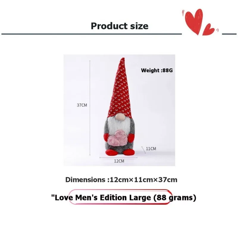 Valentine' S Day Gnomes Indoor Decorations, Spring Summer Gnome Holiday Gifts Handmade Stuffed Plush