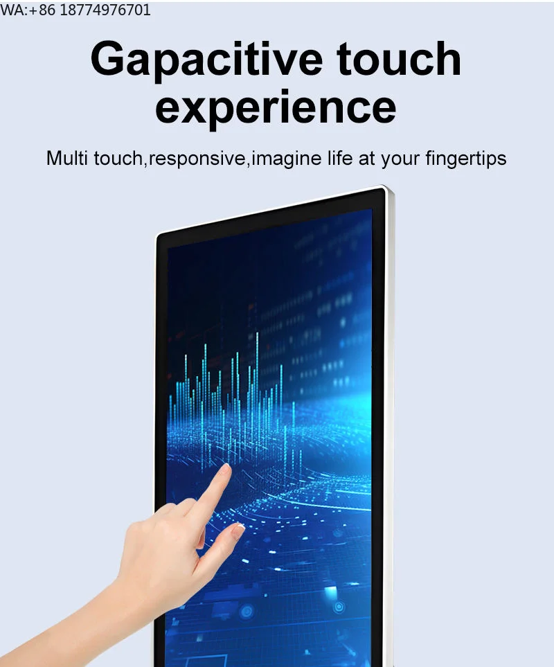 

55Inch 2K LCD Indoor Vertical Digital Kiosk Touch Screen Floor Standing Signage Advertising Display Board