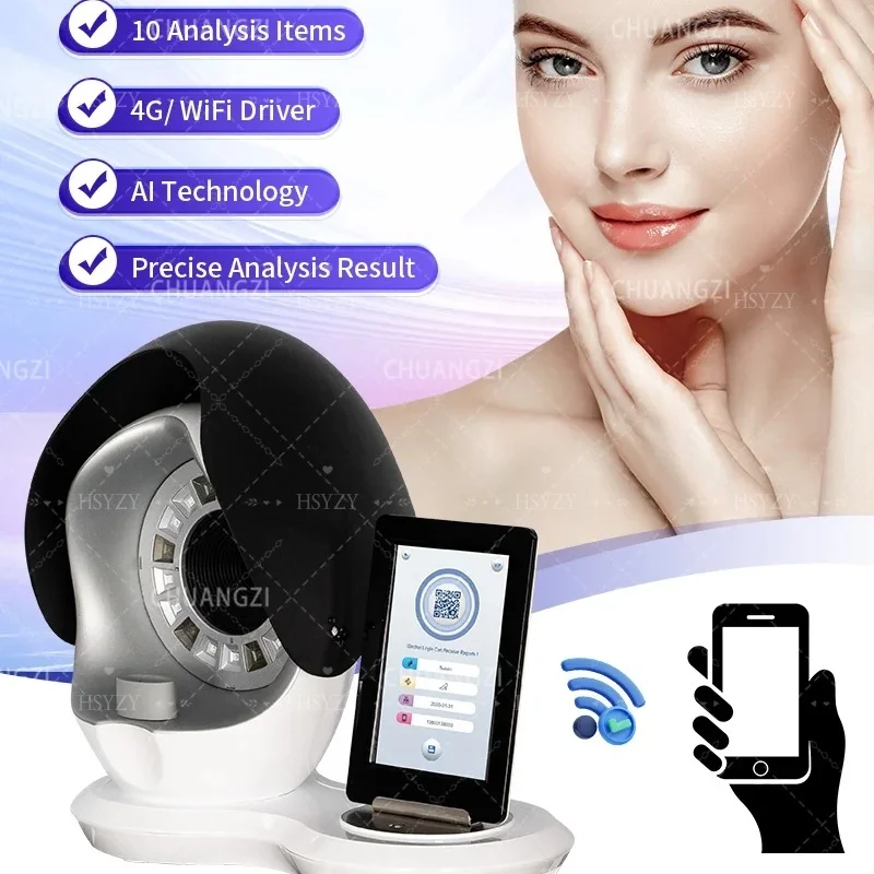 

New Upgrade 8 Spectral Imaging Technology Skin Analyzer Face Moisture Detection Spa Use 15.6inch 3D Facial Skin Analysis Machine