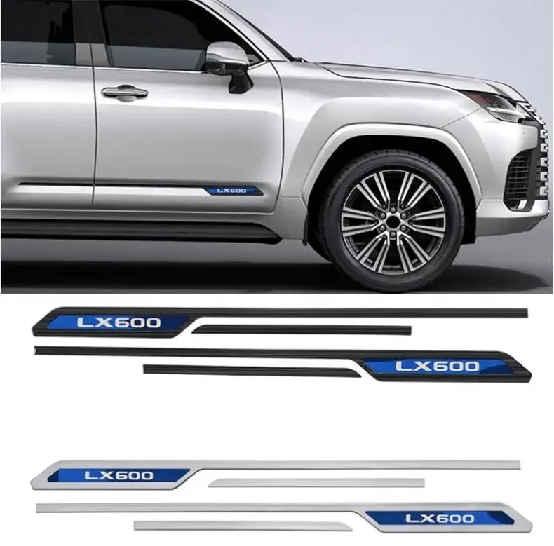 Stainless Steel CAR SIDE DOOR BODY SKIRTS PROTECTOR MOLDING COVER FOR Lexus LX600 2023 2024 2025