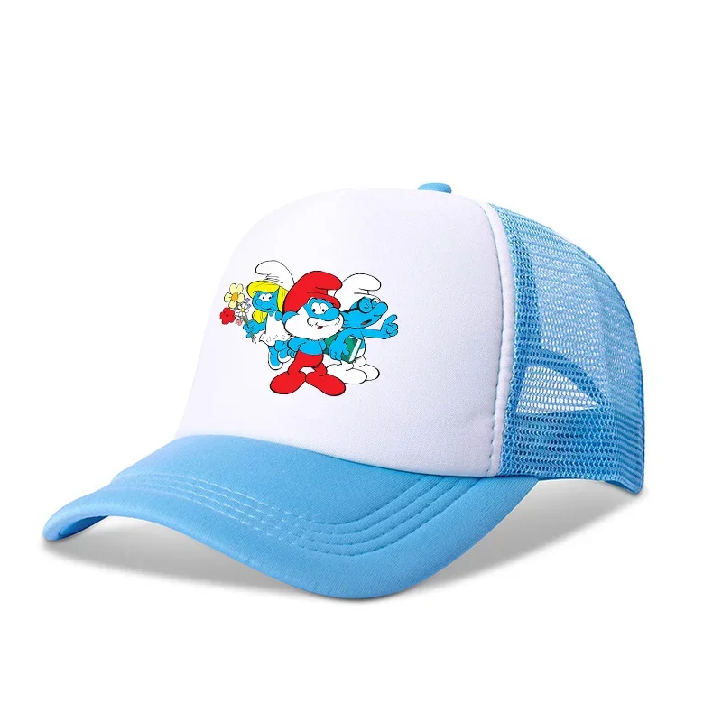 Smurfs Baseball Cap for Kids Cartoon Sun Hat Peaked Hats Adjustable Boys Girls Sunscreen Outdoor Snapback Caps Decor Accessories