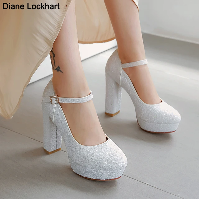 White fashion party heels