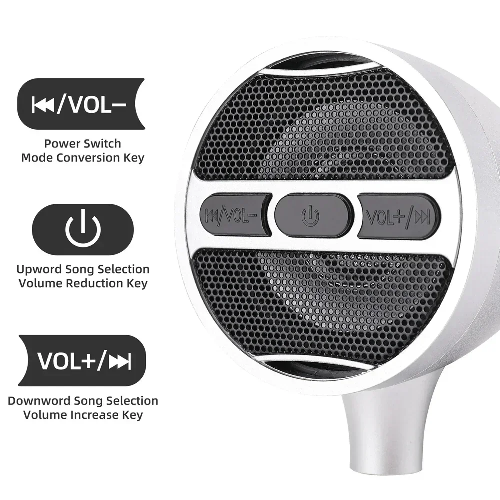 Audio Bluetooth Speaker Motorcycle Waterproof 12V MP3 FM Radio USB Music Player Stereo MT473 for 7/8-1.25 Handlebar Accessories