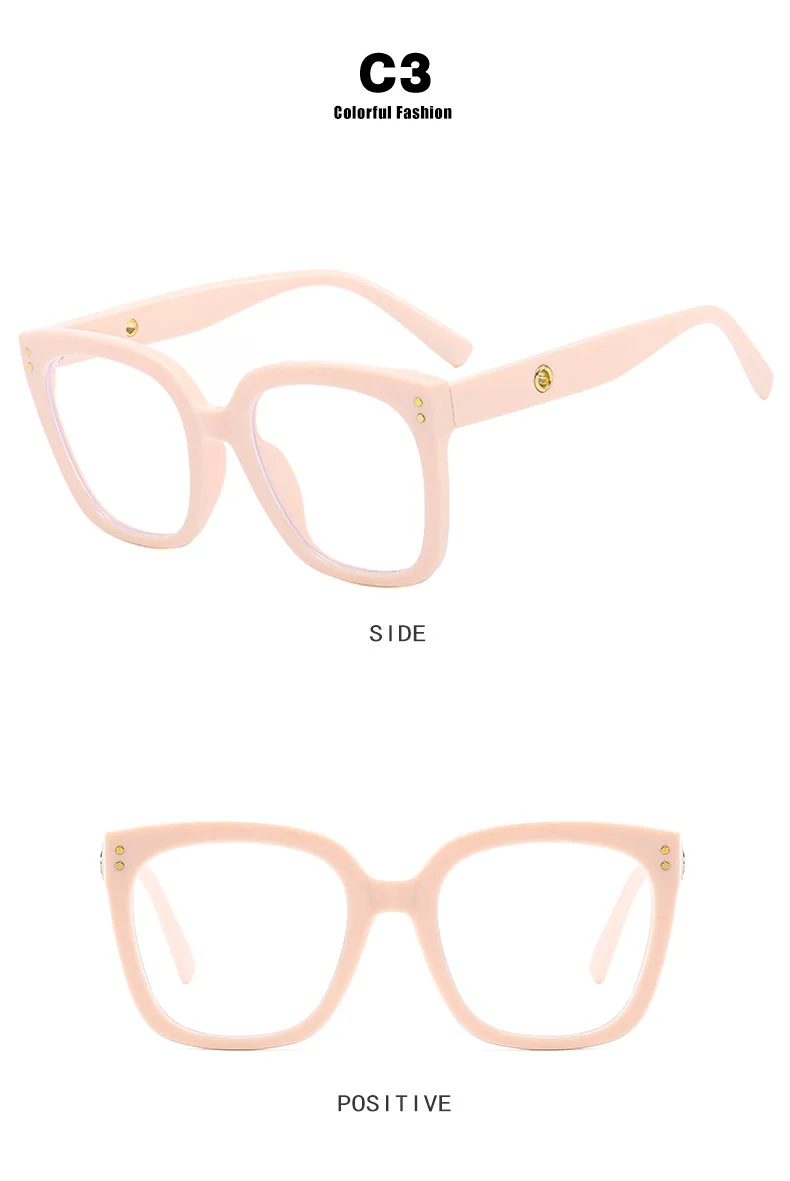 Neue Marke Design Mode übergroße quadratische Brille Frauen Rahmen photo chrome Anti-Blaulicht Computer Hyperopie Lesebrille – Detail 10