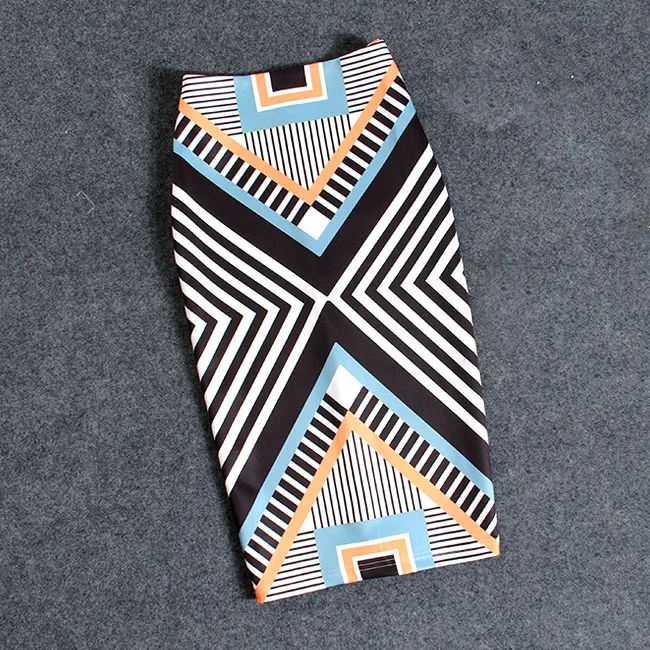 Women Skirts Casual Print Flowers Pencil Skirt Stretchy Skirts 22Colors Faldas Mujer