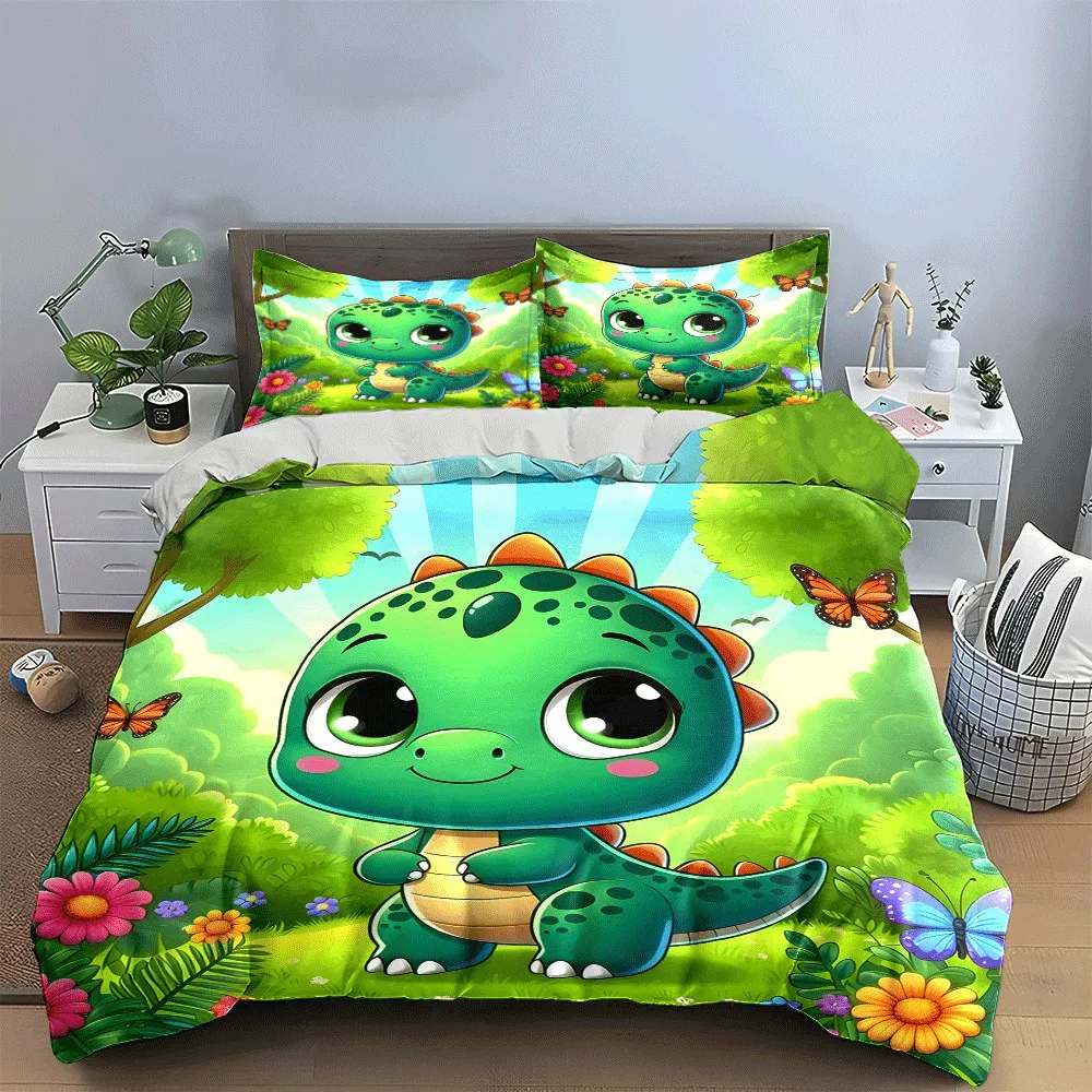 

"Cartoon Dinosaur Set for Kids" Exquisite three-piece bedding set gift for kids and adults