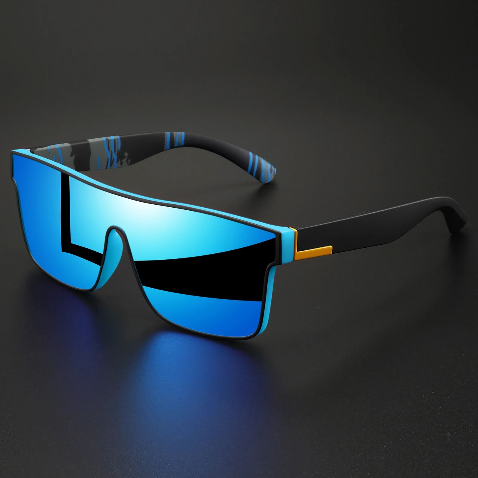 Gafas de sol deportivas cuadradas coloridas clásicas: lentes de una sola pieza, ajuste cómodo unisex UV400 para ciclismo, viajes, uso al aire libre y diario