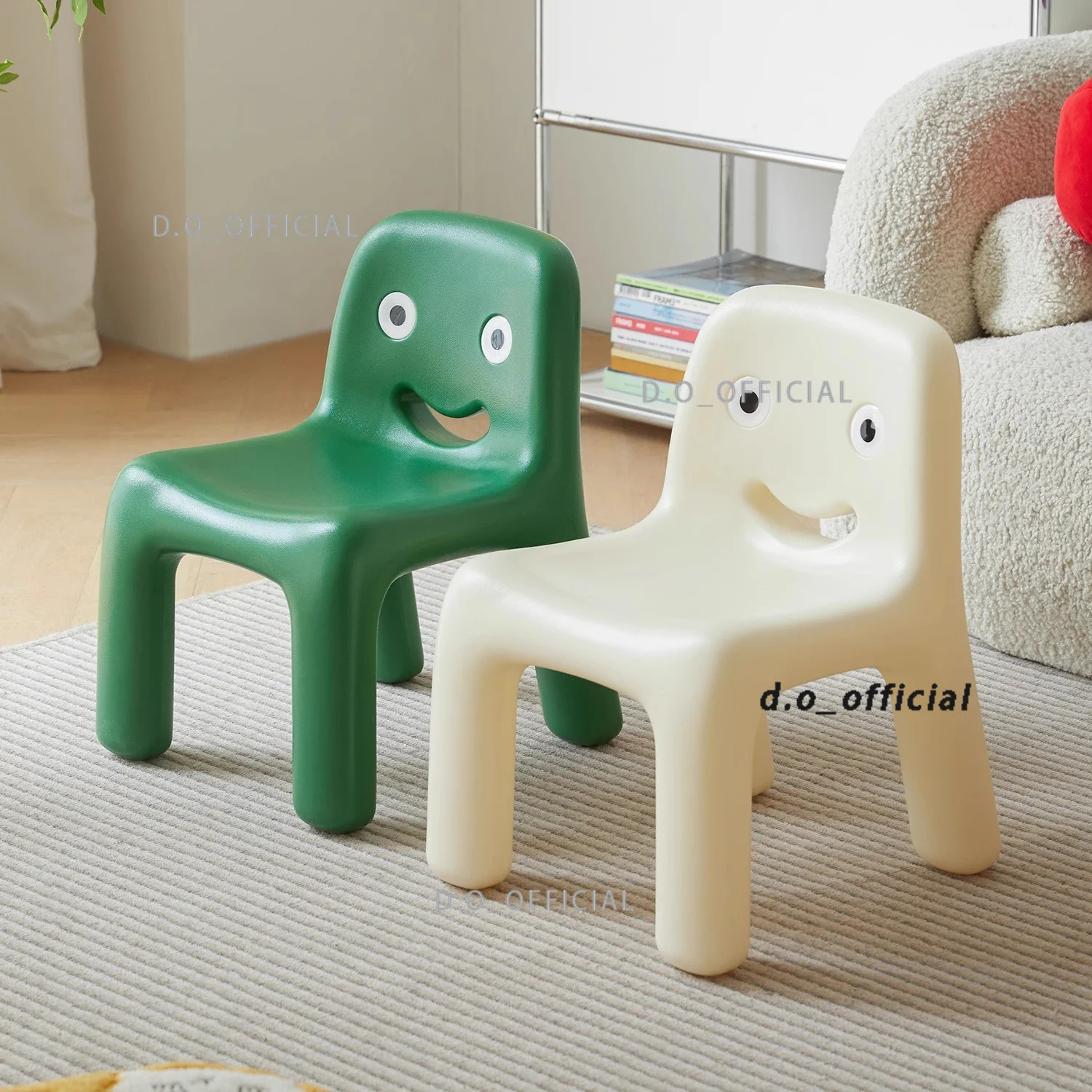 Children's smiley chair; kindergarten early education learning chair; home use cute little stool; baby backrest chair.