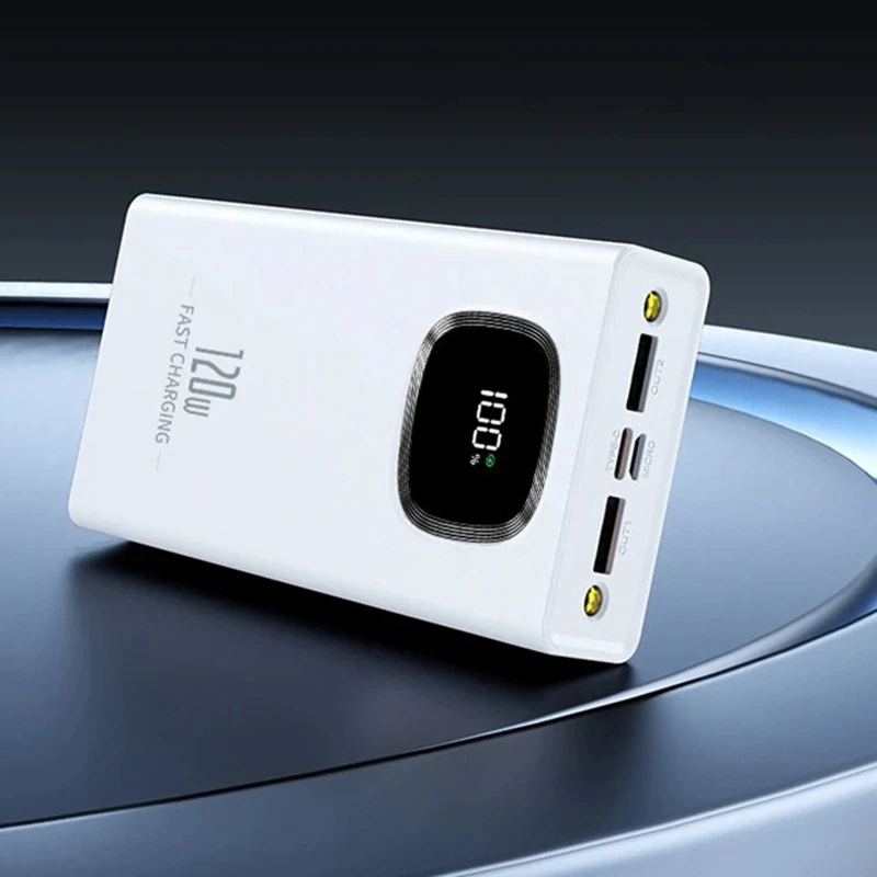 باور بانك Xiaomi 200000mAh بقدرة 120 وات، شحن سريع، سعة كبيرة جدًا، شاشة رقمية، بطارية خارجية محمولة لهاتف آيفون وسامسونج