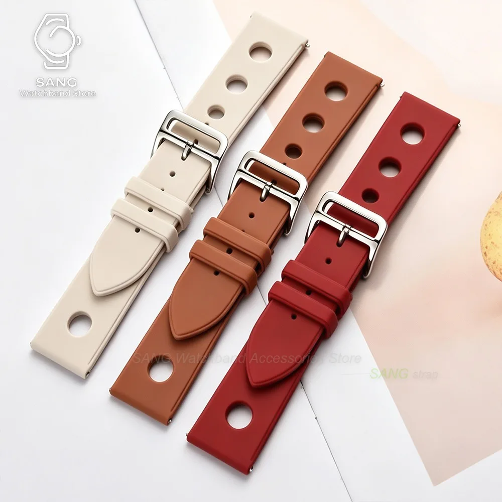 18/20/22mm Perforiertes Silikon-Uhrenarmband Universelles Sport-Uhrenarmband für Männer und Frauen Schnellverschluss-Armbänder für Seiko Weicher Handgelenkgurt – Detail 12