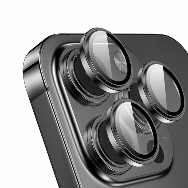 Metal Lens Ring For iPhone 15 Pro Max Camera Protector Covers For iPhone15 Plus 15Pro Max Full Cover Glass