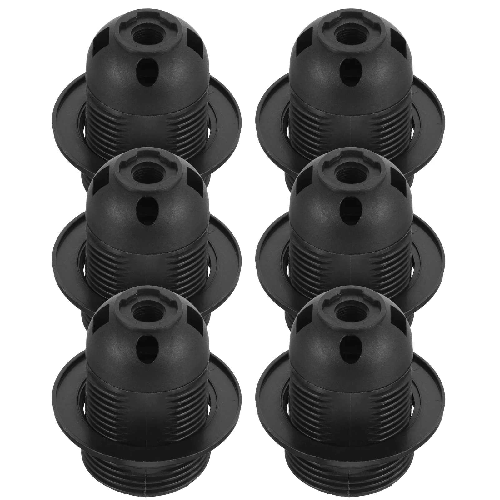 6 Pcs Base Light Bulb Replacement Lamp Socket Component Hanging Cord Black Plastic Parts For Making Lamps