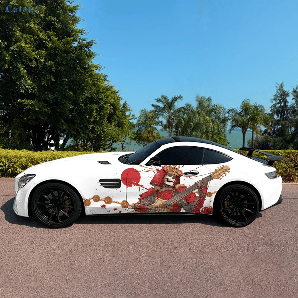 

Skull Armor Guitar Car Side Sticker Decoration, PVC Waterproof Scratch Resistant Decal, Car Protection, Auto Accessories Gift