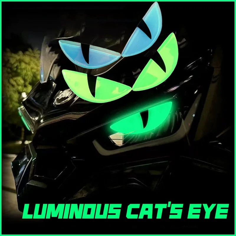 Motorcycle Modification Night Light Devil Eye Stickers Three Dimensional Decorative Front Stickers Windshield Sticker Accessorie