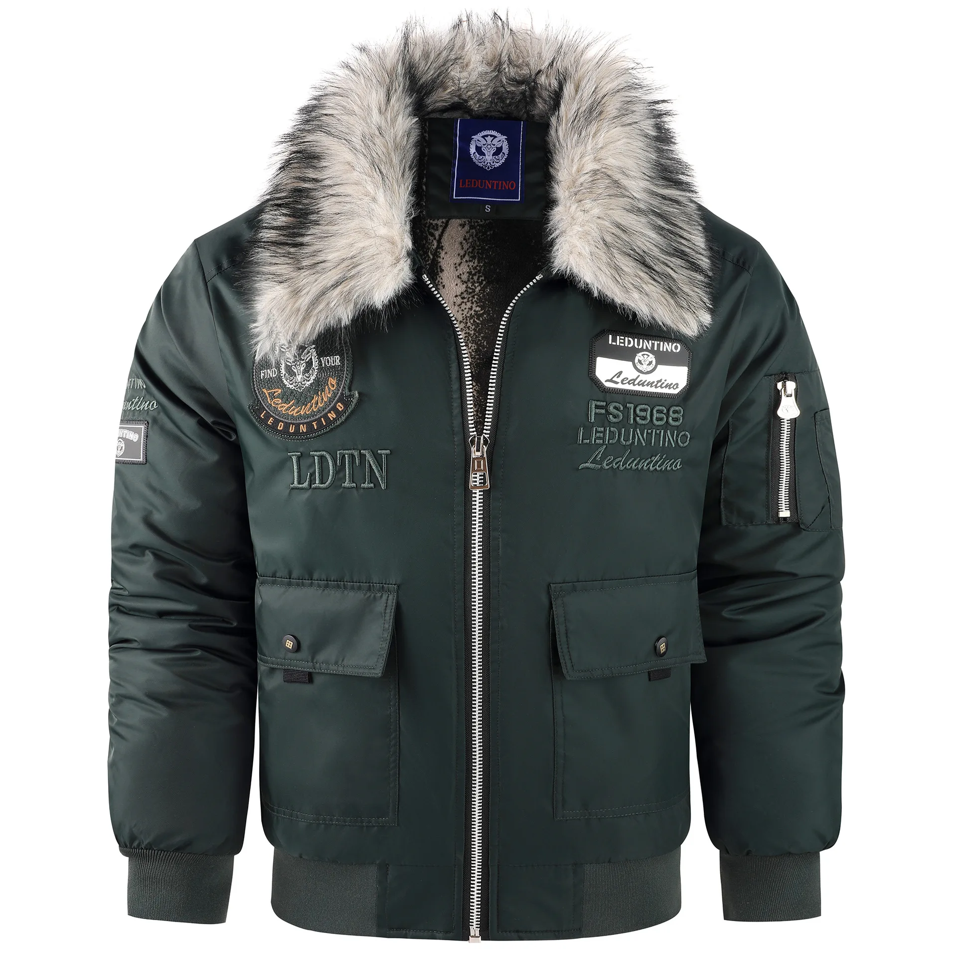 New Fashion Men Winter Fur Collar Down Jackets Male Outwear Casual Fleece Parkas Warm Coats Quality Men Rainproof Jackets 3XL