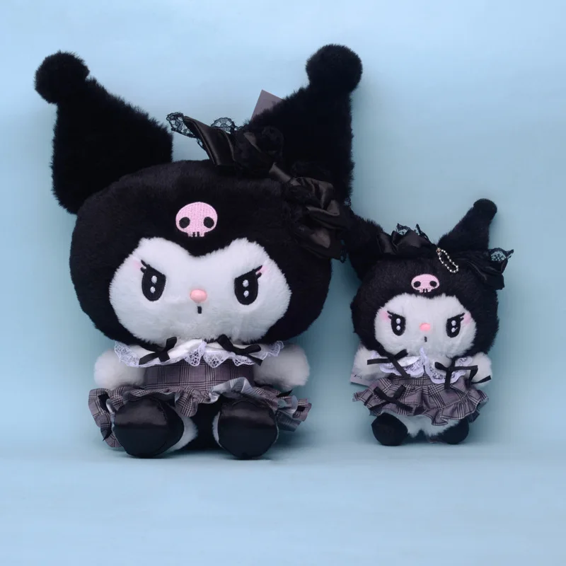 Dark Gothic Style Sanrio Kuromi My Melody Plüschtier Rucksack Anhänger Weiche Anime Stofftier Puppe Spaß Kinder Spielzeug Mädchen Geschenk