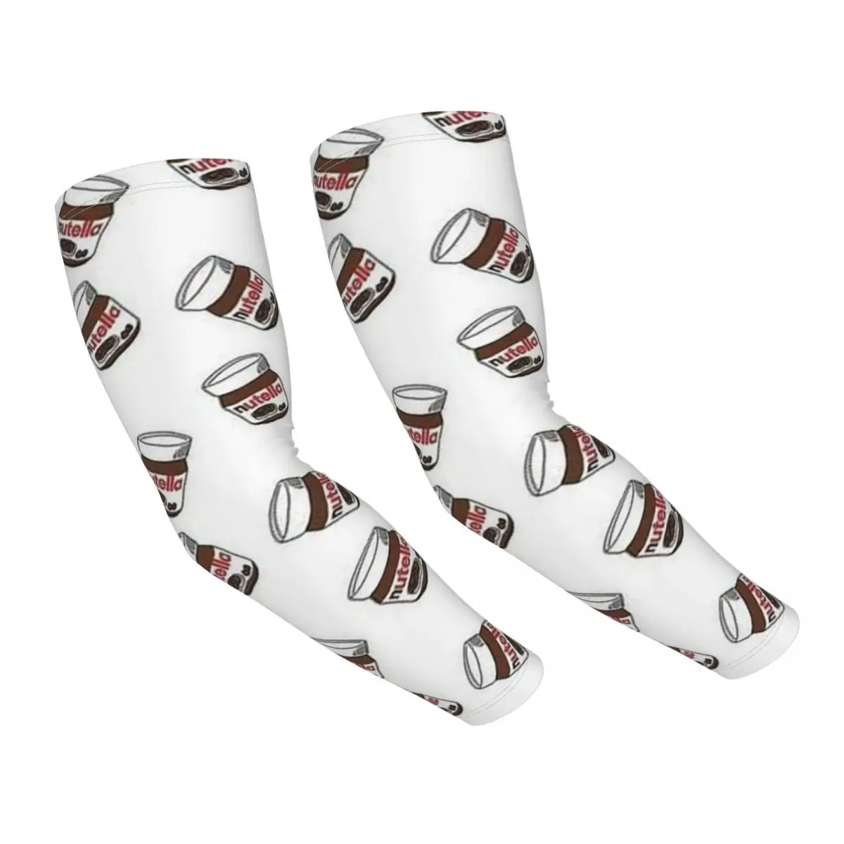 أكمام أذرع تبريد خارجية بنمط نوتيلا، غطاء حماية من الأشعة فوق البنفسجية للشمس، أكمام وشم لركوب الدراجات من الحرير الجليدي