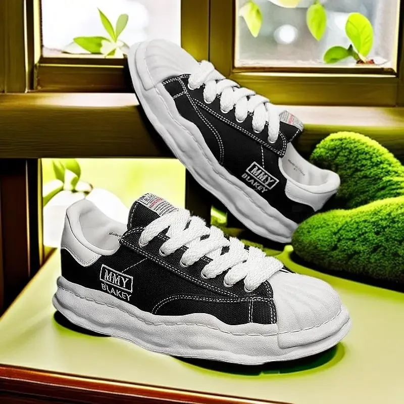 

Shell toe personalized shoes, suitable for men's canvas thick soled shoes