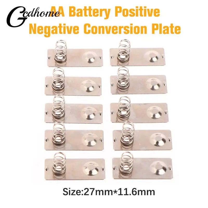 10Pcs AA Battery Positive Negative Conversion Spring Contact Plate For The 5th Battery AA Battery Spring 27x11.6mm