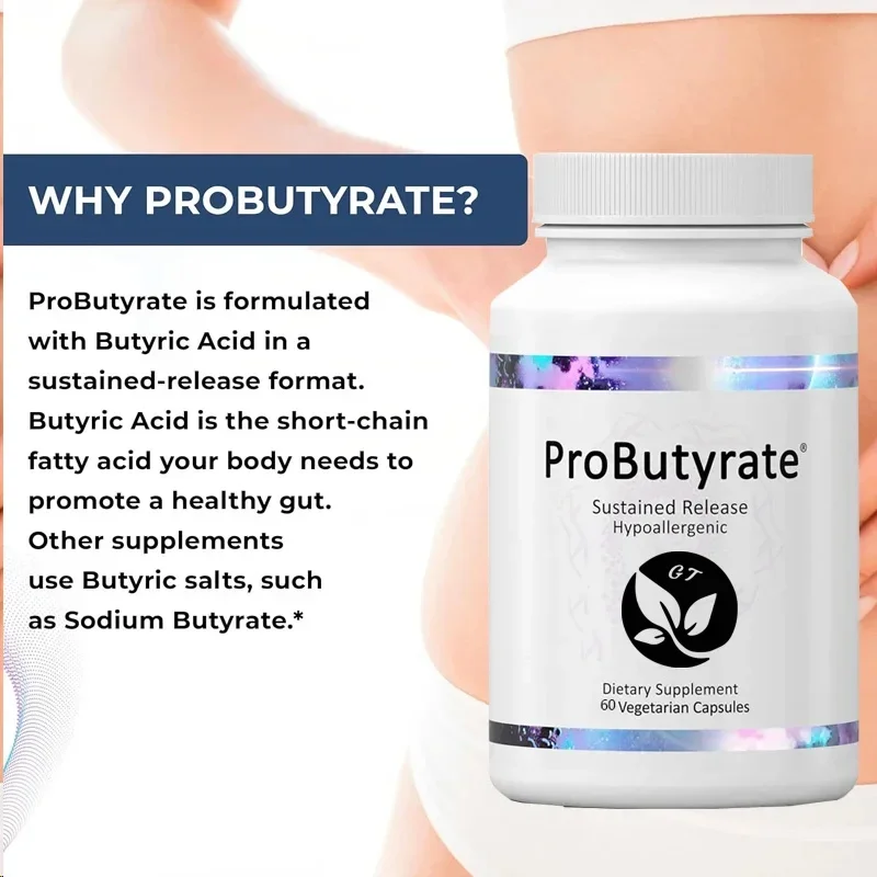 

Пробная кишечная добавка, комплекс бутирической кислоты, 60 капсул помогает восстановить баланс и стабилизировать Gut Microbiome