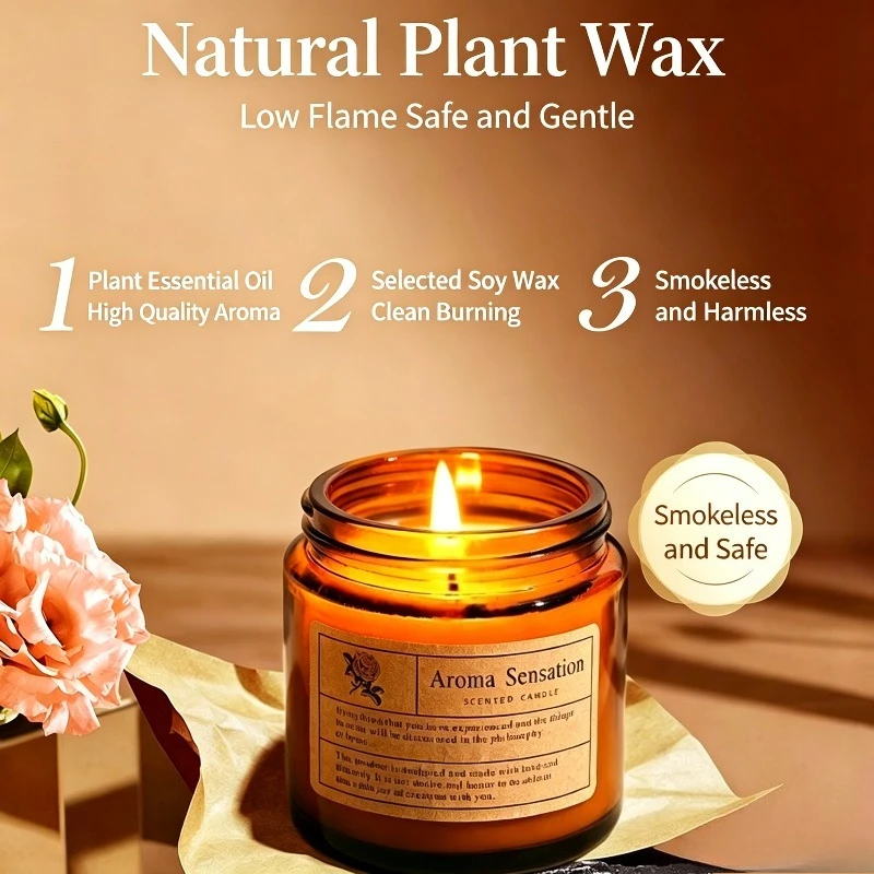 Amber Jar Candle - Amber Kavanoz Soya Balmumu Kokulu Mum