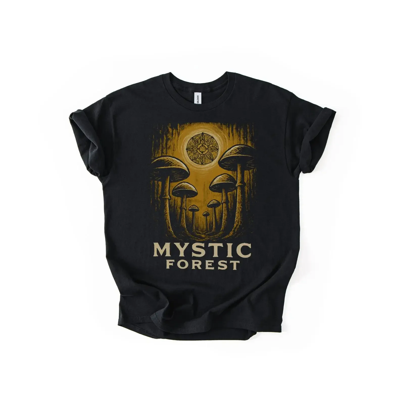 Mystic ForesT T Shirt Enchanted Mushroom Vintage Psychedelic for Dreamers vintage Washed Comfortable fashion Slightly Soft