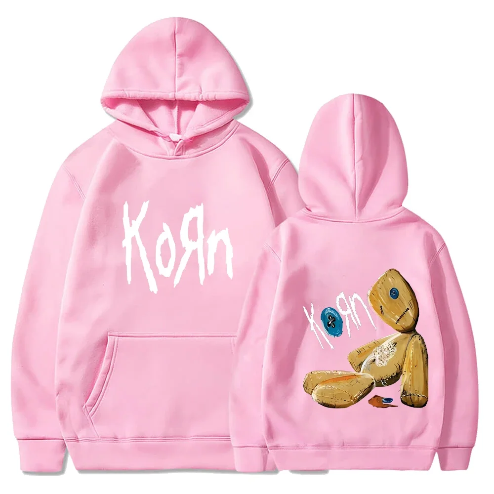 Korn Rock Band Hoodies Spring Autumn Pullover Men\'s Fashion Printed Hooded Sweatshirt Loose Casual Daily Streetwear Sweater Tops