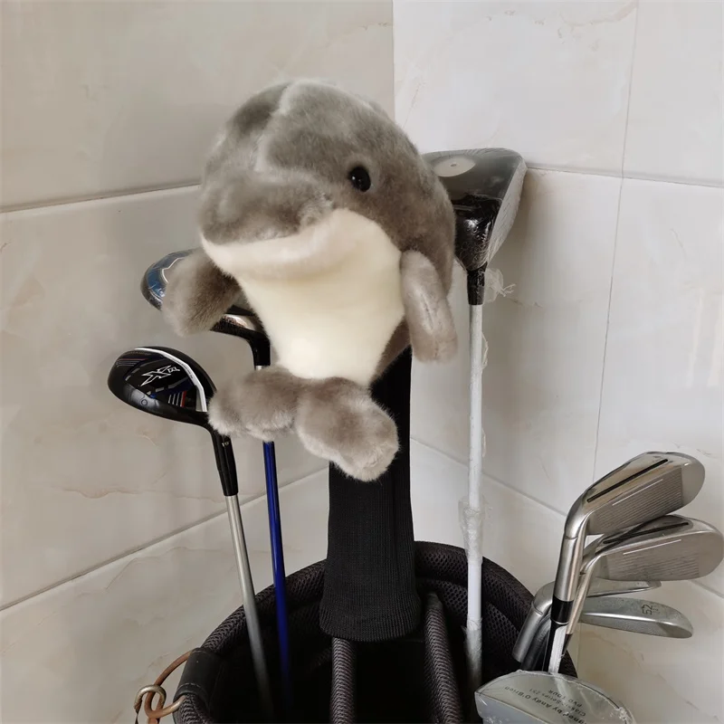 Little dolphin golf driver headcover top plush 460cc wood head cover Advocate for wildlife protection