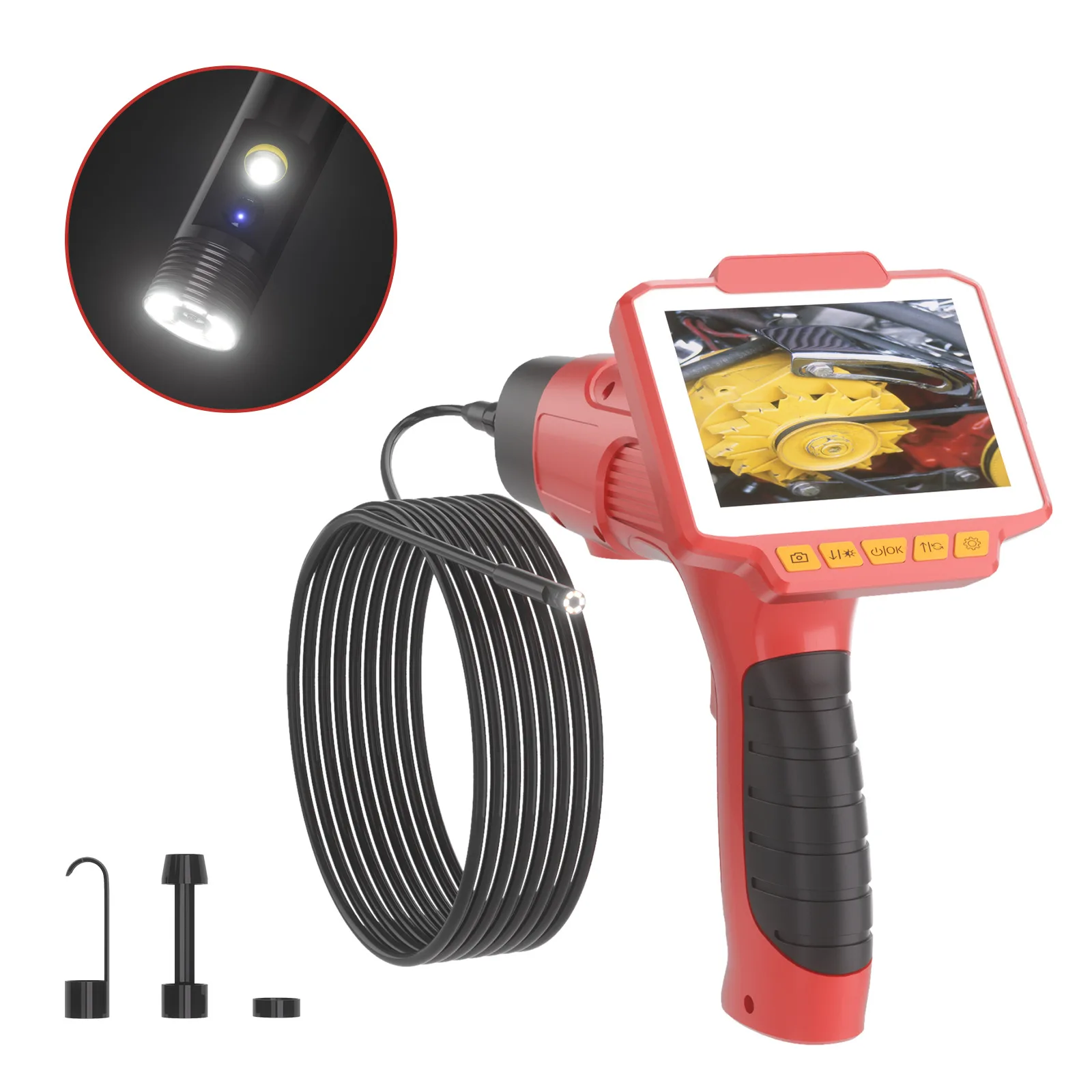 4.3Inch IPS Screen 7.9mm Triple Lens 2MP 1080P Industrial Endoscope CMOS Borescope Inspection Otoscope Camera Digital Microscope