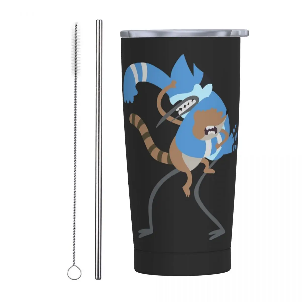 Minimal Regular Show Stainless Steel Tumbler Vacuum Insulated Mug Thermal Cold Cup Straws With Lid 20oz