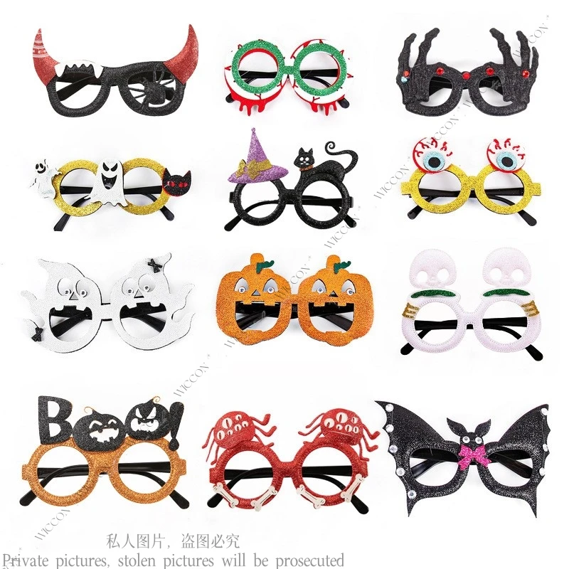 

Halloween Pumpkin Glasses Children Adult Ghost Festival Party Decoration Photo Props Funny Glasses Frame Spider Skull Apparition