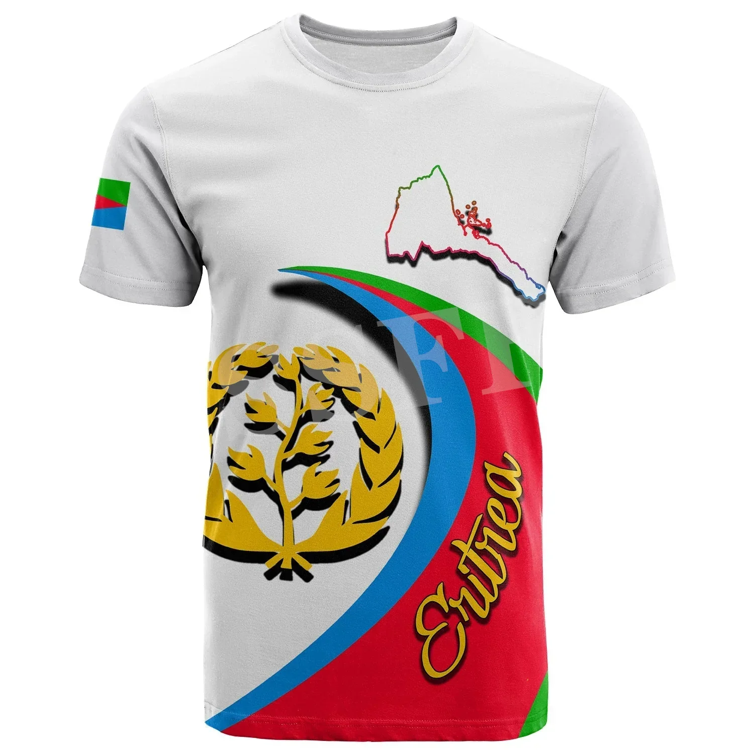 Tessffel Africa Country Eritrea Lion Colorful Retro 3DPrint Men/Women Summer Casual Funny Short Sleeves T-Shirts Streetwear A8