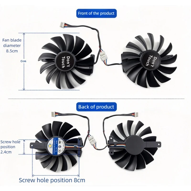 Replacement Graphics Card Cooling Fan for LENOVO RTX3070, 85MM Fan Diameter, 8mm×24mm Mounting Hole Spacing
